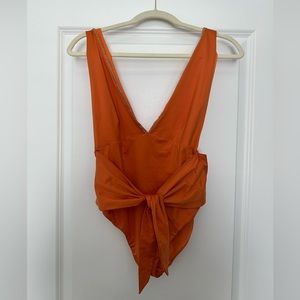 One piece orange swim